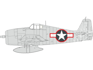 Eduard Express Mask EX1003 Insignes nationaux US F6F-3 avec contour rouge Eduard 1/48
