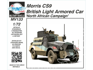 Planet model Maquettes mv133 Morris CS9, voiture blindée légère britannique Campagne nord-africaine full resine kit 1/72