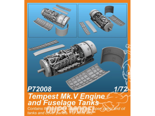 Special Hobby 3D Print militaire P72008 Réservoirs moteur et fuselage Tempest Mk.V pour kit Airfix 1/72