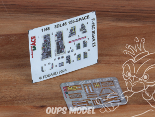 Eduard Space décalques 3D 3DL48155 F-16C Block 25 Tamiya 1/48