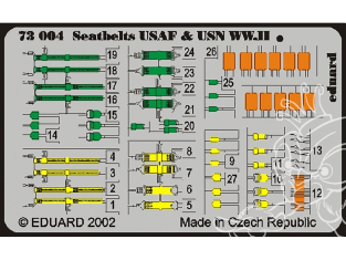 Eduard photodecoupe avion 73004 Harnais USAF & USN WWII 1/72