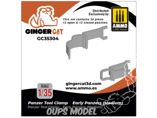 Ginger Cat accessoire GC35304 Panzer tool clamps Early (Medium) 1/35