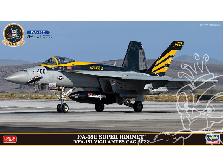 Hasegawa maquette avion 02450 F/A-18E Super Hornet « VFA-151 Vigilantes CAG 2022 » 1/72