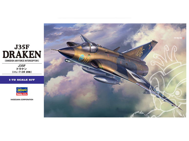 Hasegawa maquette avion 01578 J35F Draken 1/72