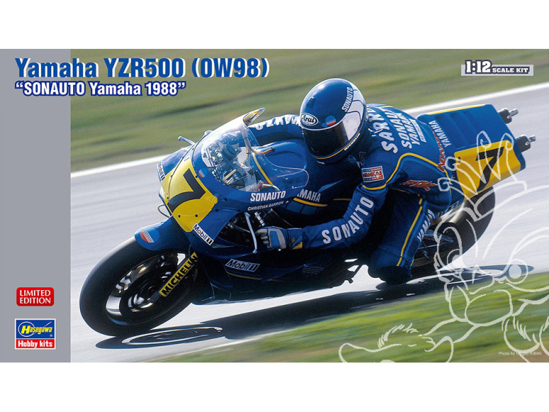 Hasegawa maquette moto 21752 YAMAHA SONAUTO (OW98) Christion Saron 1988 1/12