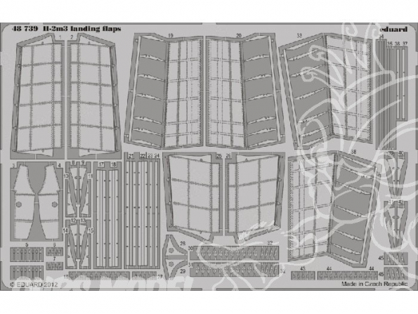 EDUARD photodecoupe avion 48739 Volets d&39atterrissage IL-2m3 1/48