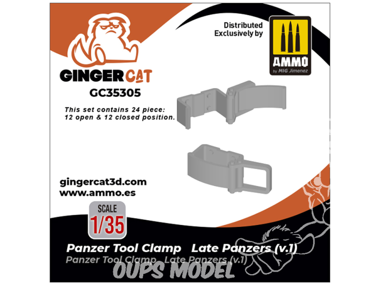 Ginger Cat accessoire GC35305 Panzer tool clamps Late (v.1) 1/35