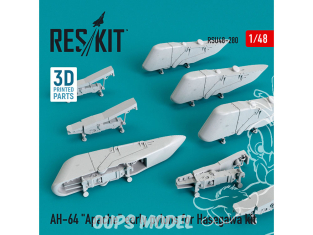 ResKit kit d'amelioration Hélico RSU48-0280 AH-64 "Apache" premiers pylônes pour le kit Hasegawa (Impression 3D) 1/48