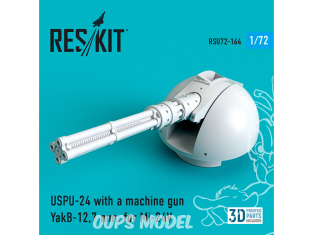 ResKit kit d'amelioration Hélicoptére RSU48-0164 USPU-24 avec une mitrailleuse YakB-12,7 mm pour Mi-24V pour kit Zvezda 1/48