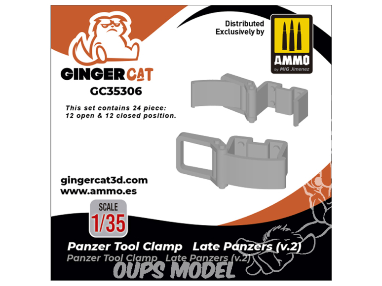 Ginger Cat accessoire GC35306 Panzer tool clamps Late (v.2) 1/35