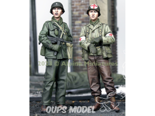 Alpine figurine 35314 Ensemble d'infanterie et de soins médicaux américains (2 figurines) 1/35