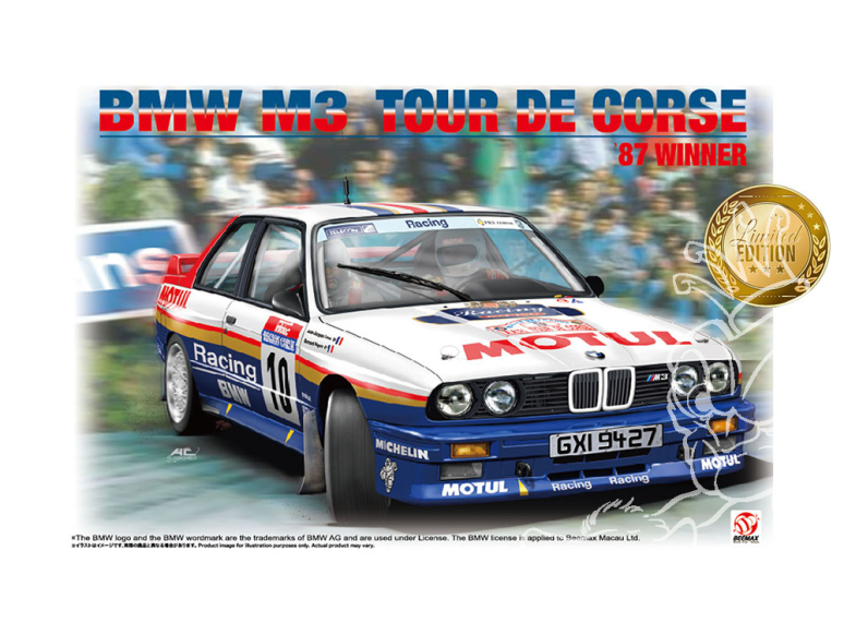 Beemax maquette voiture B24029 Bmw M3 E30 1987 Tour de Corse vainqueur 1/24 Edition Limitée