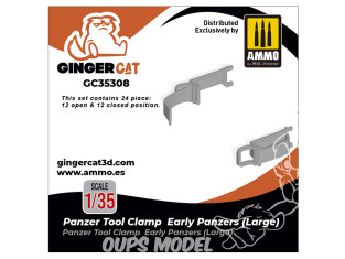 Ginger Cat accessoire GC35308 Panzer tool clamps Early (Large) 1/35