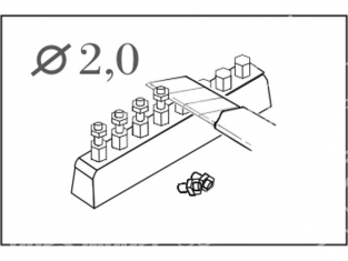 CMK accessoire militaire 006 ECROUS HEXAGONAUX 2,0 MM 1/35