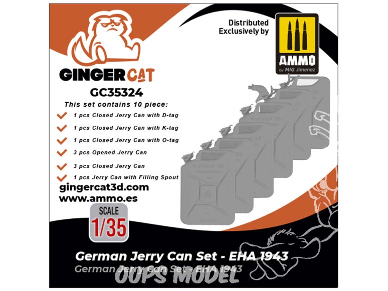 Ginger Cat accessoire GC35324 Set Jerrycans Allemand - EHA 1943 1/35
