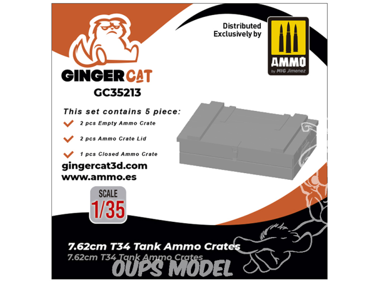 Ginger Cat accessoire GC35213 Caisses de munitions char T34 7.62cm 1/35