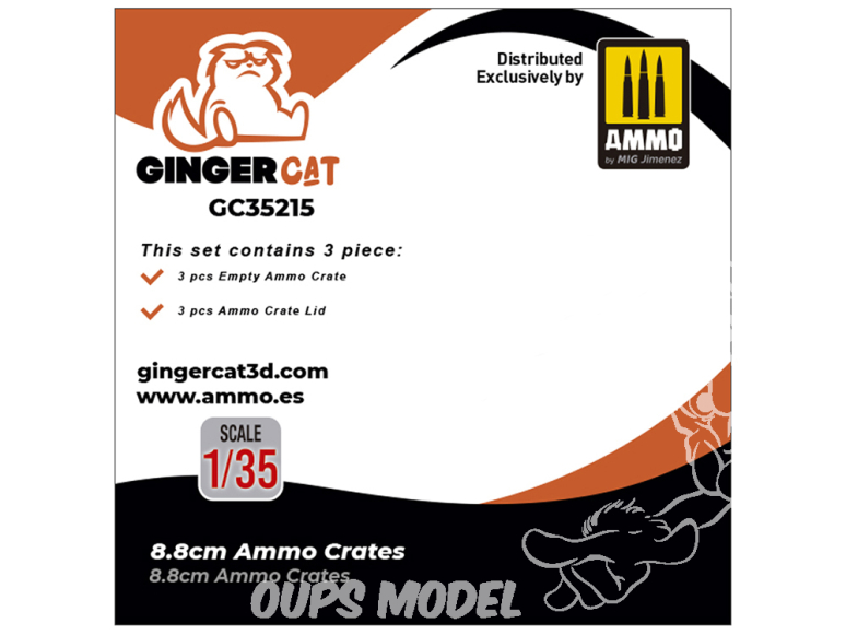 Ginger Cat accessoire GC35215 Caisses de munitions 8.8cm 1/35