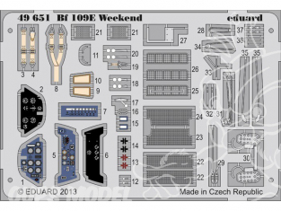 EDUARD photodecoupe avion 49651 Bf109E WeekEnd 1/48