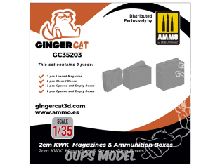 Ginger Cat accessoire GC35203 2cm KWK Magasins et boites de munitions 1/35