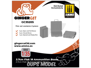 Ginger Cat accessoire GC35205 Boites de munitions 3.7cm Flak 18 1/35