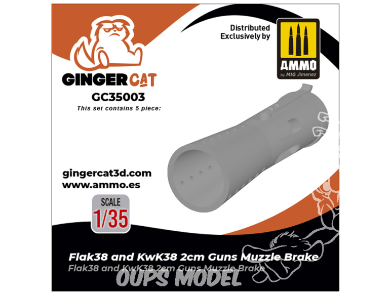 Ginger Cat accessoire GC35003 Frein de bouche KwK38 2cm Flak38 1/35