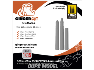 Ginger Cat accessoire GC35204 3.7cm Flak 18/36/37/43 munitions 1/35