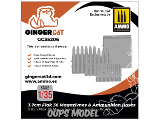 Ginger Cat accessoire GC35206 3.7cm Flak 36 Magasins et boites de munitions 1/35