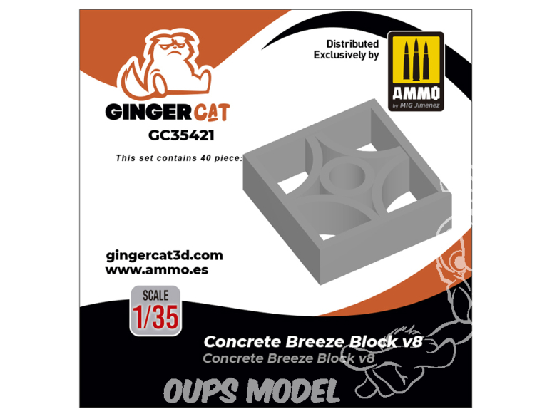 Ginger Cat accessoire GC35421 Breeze Block béton v8 1/35