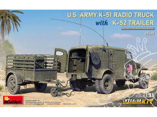 Mini Art maquette militaire 35418 CAMION RADIO K-51 DE L'ARMÉE AMÉRICAINE AVEC REMORQUE K-52. ET KIT INTÉRIEUR 1/35