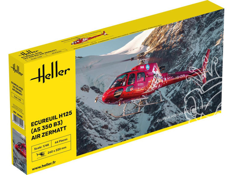 HELLER maquette helicoptere 80490 ECUREUIL H125 (AS 350 B3) AIR ZERMATT 1/48