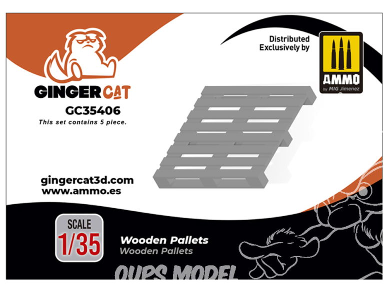 Ginger Cat accessoire GC35406 Palettes type bois x5 1/35