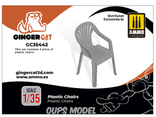 Ginger Cat accessoire GC35442 Chaises plastique x4 1/35