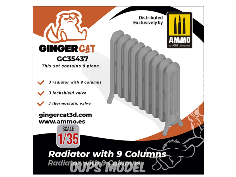 Ginger Cat accessoire GC35437 Radiateur 9 colonnes 1/35