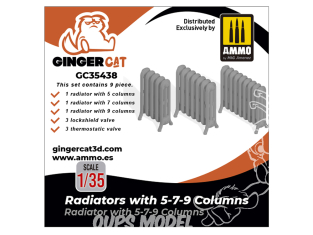 Ginger Cat accessoire GC35438 Set de radiateurs 5 - 7 - 9 colonnes 1/35