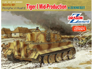 DRAGON maquette militaire 6700 Sd.Kfz 181 Pz.Kpfw.VI Ausf.E Tiger I Mid-Production avec Zimmerit 1/35