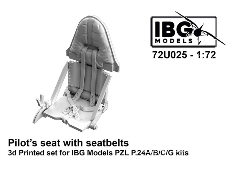 IBG maquette avion 72U025 Siége pilote avec harnais pour PZL P24 A/B/C/G pour kit IBG 1/72