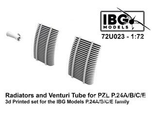 IBG maquette avion 72U023 Radiateurs avec Venturi pour PZL P24 A/B/C/E pour kit IBG 1/72