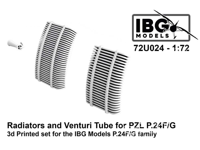 IBG maquette avion 72U024 Radiateurs avec Venturi pour PZL P24 F/G pour kit IBG 1/72