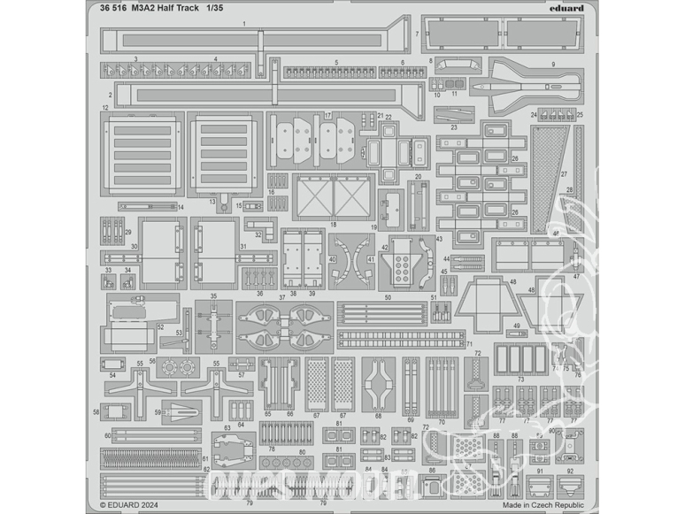 Eduard photodecoupe militaire 36516 Amélioration M3A2 Half Track Tamiya 1/35