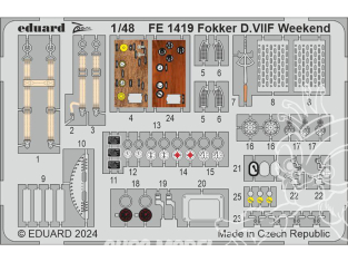 EDUARD photodecoupe avion FE1419 Zoom amélioration Fokker D.VIIF WeekEnd Eduard 1/48