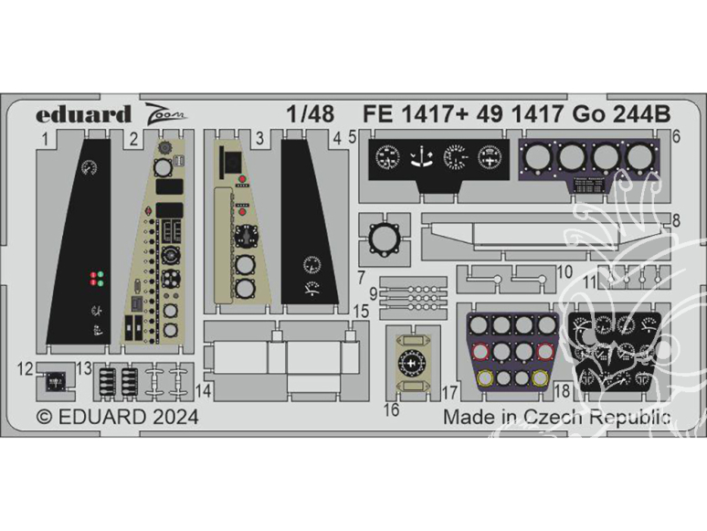 EDUARD photodecoupe avion 491417 Amélioration Go 244B Icm 1/48