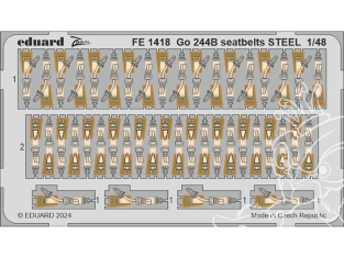 EDUARD photodecoupe avion FE1418 Harnais métal Go 244B Icm 1/48