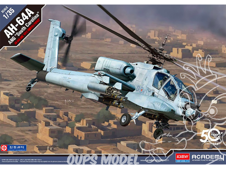 Academy maquette Helicoptére 12129 AH-64A ANG Caroline du Sud 1/35