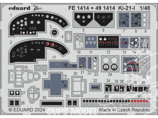 EDUARD photodecoupe avion 491414 Amélioration Ki-21-I Icm 1/48