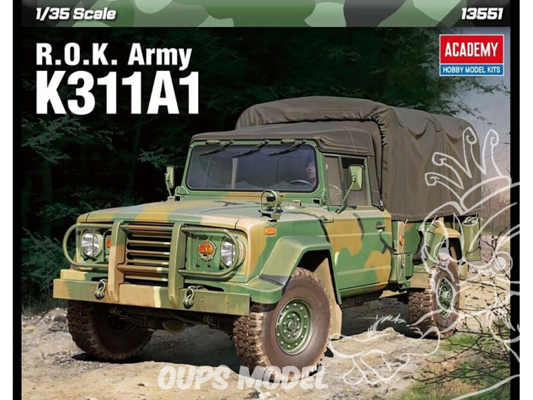 Academy maquettes militaire 13551 ROK Army K311A1 - 1¼ ton utility truck 1/35