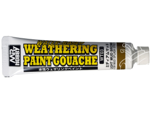 Mr Hobby WT03 Weathering Paint Gouache peinture patinable à base d'eau Brun boue clair pour un effet d'éclaboussure de boue