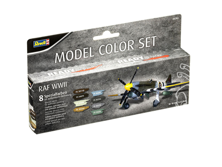 lot peinture revell 36201 Model Color - RAF WWII (8x 18ml) Peinture de modélisme Revell à base d'eau