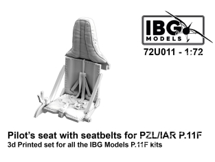 IBG maquette avion 72U011 Siège pilote avec ceintures de sécurité pour PZL/IAR P.11 F 1/72