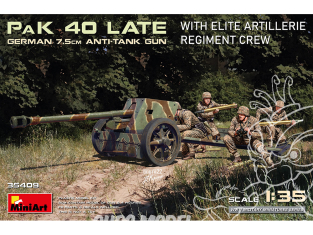 Mini Art maquette militaire 35409 CANON ANTICHAR ALLEMAND DE 7,5 CM PaK 40 Late et SERVANTS RÉGIMENT D'ARTILLERIE D'ÉLITE 1/35