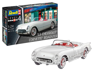 Revell maquette voiture 67718 Model Set Corvette Roadster 1953 inclus peintures principale colle et pinceau 1/24